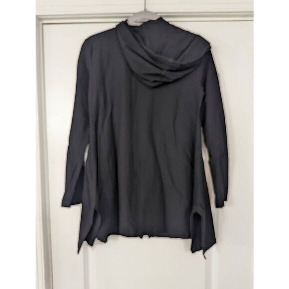 Eileen Fisher Hooded Zipper Jacket women's size XS black tunic minimalist - Picture 7 of 7